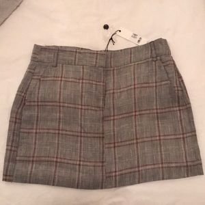 Red/Grey Plaid Skirt